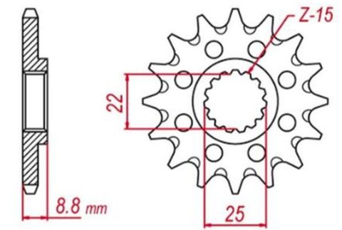 GROSSKOPF ZĘBATKA PRZÓD 1248 13 124813 BETA 12-21, KTM 86-21, HUSQVARNA 14-