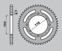 GROSSKOPF ZĘBATKA TYŁ ALU GREEN 467 52 KAWASAKI KX 80 98-00, 85 01-20, 100