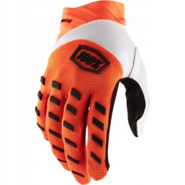 100 PROCENT RĘKAWICE AIRMATIC FLUO ORANGE FLUO/BIAŁY/BLACK ROZMIAR M