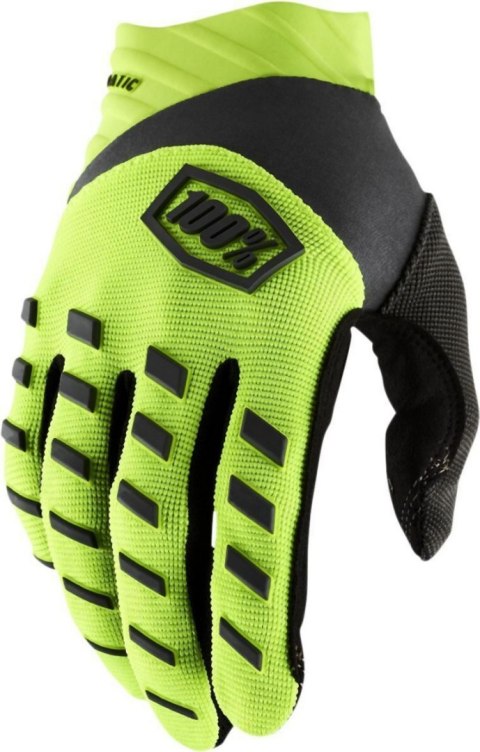 100 PROCENT RĘKAWICE AIRMATIC FLUO YELLOW/BLACK ŻÓŁTY FLUO/BLACK ROZMIAR M