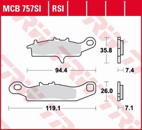 TRW LUCAS KLOCKI HAMULCOWE KH342 KH349 SINTER OFFROAD KAWASAKI KFX 450/700