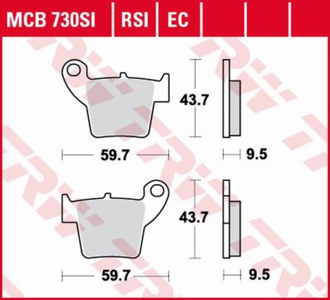 TRW LUCAS KLOCKI HAMULCOWE KH346 ORGANIC HONDA CR 125 250 02-07, CRF 450 02-17, TYŁ