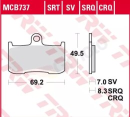 TRW LUCAS KLOCKI HAMULCOWE KH347 SPIEK METALICZNY SINTER RACING KAWASAKI Z