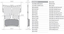 BRENTA KLOCKI HAMULCOWE ROWEROWE ORGANIC SHIMANO XTR BR-M9000, BR-M9020, BR