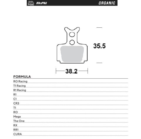 MOTO-MASTER KLOCKI HAMULCOWE ROWEROWE ORGANIC FORMULA CURA, RO RACING, T1 R
