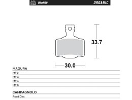 MOTO-MASTER KLOCKI HAMULCOWE ROWEROWE ORGANIC MAGURA MT 2, MT 4, MT 6, MT 8