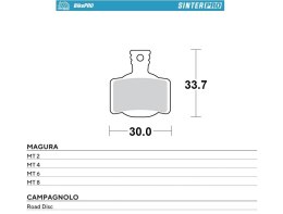 MOTO-MASTER KLOCKI HAMULCOWE ROWEROWE SINTER PRO METALICZNE MAGURA MT 2, MT
