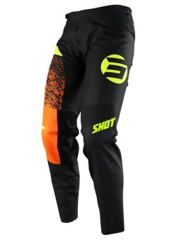 SHOT RACING SPODNIE MOTO DZIECIĘCE/JUNIOR DEVO KID ROLL ORANGE KOLOR CZARNY/POMARAŃCZOWY/ŻÓŁTY 4/5