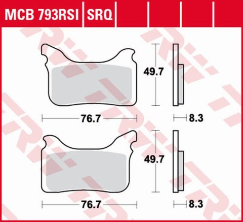 TRW LUCAS KLOCKI HAMULCOWE KH405 KTM SUPERMOTO SMR 450 04-14, 525 04-05, 56