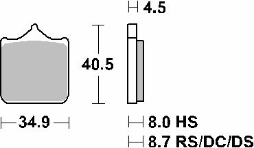 SBS KLOCKI HAMULCOWE KH604 4 TRACK AND SPORT SINTER BMW S1000R RR 09-PRZÓD