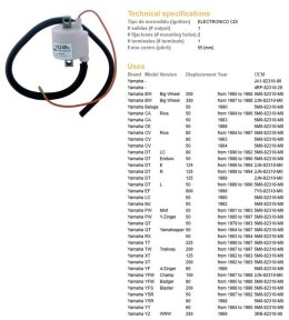 DZE CEWKA ZAPŁONOWA YAMAHA YFS 200 BLASTER 88-96