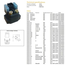 DZE PRZEKAŹNIK ROZRUSZNIKA SUZUKI VZ 800 97-09 DL650 GSXR 600 KTM LC8
