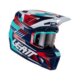 LEATT KASK MOTO 8.5 V23 + GOGLE VELOCITY 5.5 GRATIS HELMET KIT ROYAL GRANAT
