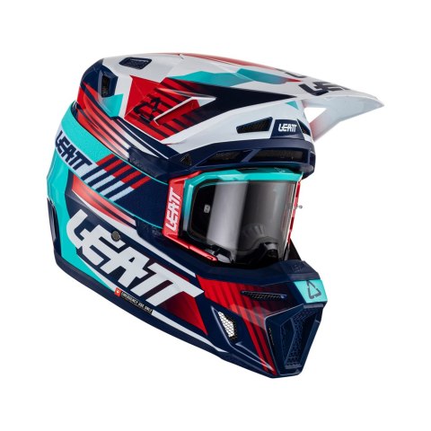LEATT KASK MOTO 8.5 V23 + GOGLE VELOCITY 5.5 GRATIS HELMET KIT ROYAL GRANAT