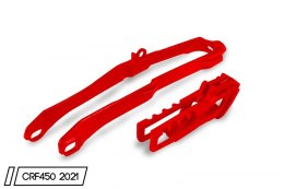 UFO KOMPLET ŚLIZG + PROWADNICA ŁAŃCUCHA HONDA CRF 450R/RX 21, UNI RED