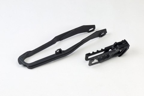 UFO KOMPLET ŚLIZG + PROWADNICA ŁAŃCUCHA HONDA CRF 450R/RX 19-20, UNI BLACK