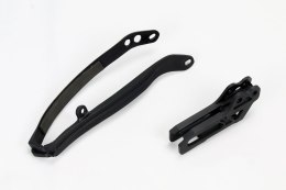 UFO KOMPLET ŚLIZG + PROWADNICA ŁAŃCUCHA YAMAHA YZ 125/250 '09-14, YZF/WRF 250/450 '09-21, KOLOR CZARNY