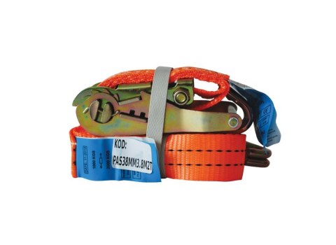 BIKETEC PAS TRANSPORTOWY Z HAKAMI I KLAMRĄ SZEROKOŚC 38MM, DŁUGOŚĆ 4M, WYTRZYMAŁOŚĆ 2T BIKETEC PAS TRANSPORTOWY Z HAKAMI I KLAMRĄ SZEROKOŚC 38MM, DŁUGOŚĆ 4M, WYTRZYMAŁOŚĆ 2T