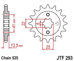 JT ZĘBATKA PRZEDNIA 293 14 HONDA XL 600V 87-88 PD06 29314JT ŁAŃC. 525 -1