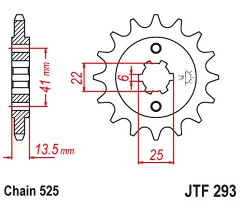 JT ZĘBATKA PRZEDNIA 293 14 HONDA XL 600V 87-88 PD06 29314JT ŁAŃC. 525 -1
