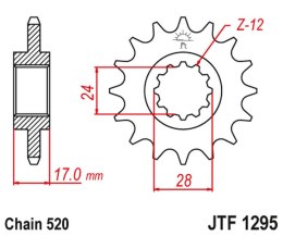 JT ZĘBATKA PRZEDNIA 295M 15 HONDA CBR 600 F2/F3 '91-98' KONWERSJA