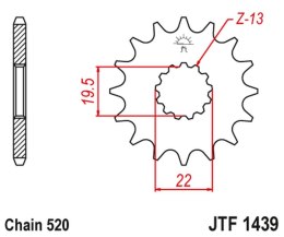 JT ZĘBATKA PRZÓD 4103 15 SUZUKI LT 160 89-01, 230 86-93 410315JT ŁAŃC. 520