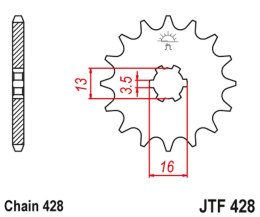JT ZĘBATKA PRZÓD 428 13 DR-Z 50 19-21, 70 08-18, DS JR RM RG GT TS 80 77-03 42813JT