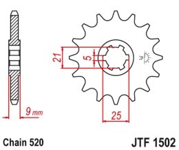 JT ZĘBATKA PRZÓD 569 13 KXT 250 87 56913JT Ł 520