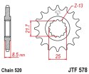 JT ZĘBATKA PRZEDNIA 585 17 KAWASAKI ZX-6R/RR 07-17, YAMAHA XTZ 750 90- 98