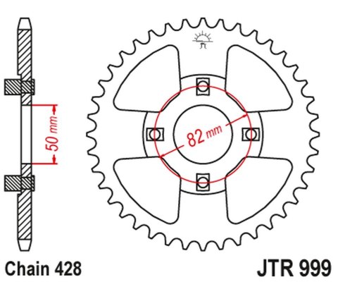 JT ZĘBATKA TYLNA 4351 45 HONDA XR 100 '81-84 NA ZAMÓWIENIE