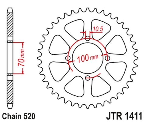 JT ZĘBATKA TYLNA 4465 50 KAWASAKI KLT 200/250 '82-85' NA ZAMÓWIENIE