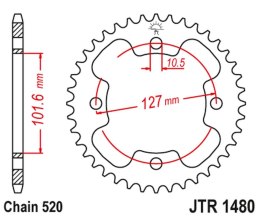 JT ZĘBATKA TYŁ 4480 37 450 OUTLAW 08-10, 500 P ATOR 03-07, 525 08-10 448037JT 520