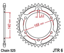 JT ZĘBATKA TYLNA 4550 42 F 800 GS 08-12 ŚRUBA 8,5MM