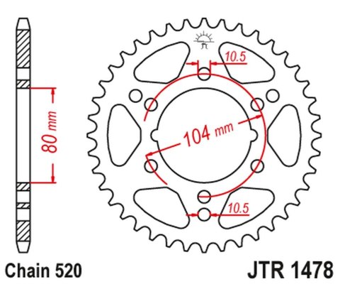 JT ZĘBATKA TYŁ 4578 40 POLARIS 457840JT MOŻNA STOSOWAĆ ZAMIAST 478 JTR478.4