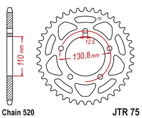 JT ZĘBATKA TYLNA 4586 44 BMW S 1000 RR 09-20 458644JT ŁAŃC.520 KONWERSJA