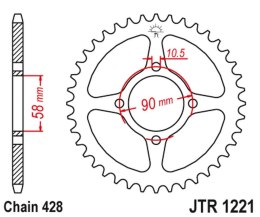 JT ZĘBATKA TYŁ 4669 42 HONDA CBR 125 11-17, CB 125F GLR125 15-17 446942JT Ł