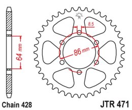 JT ZĘBATKA TYLNA 471 50 KAWASAKI KE 125 76-87 , KE 175 76-78 NA ZAMÓWIENIE