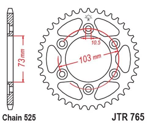 JT ZĘBATKA TYLNA 4731 43 DUCATI MULTISTRADA 950 17-20 473143JT ŁAŃC. 525