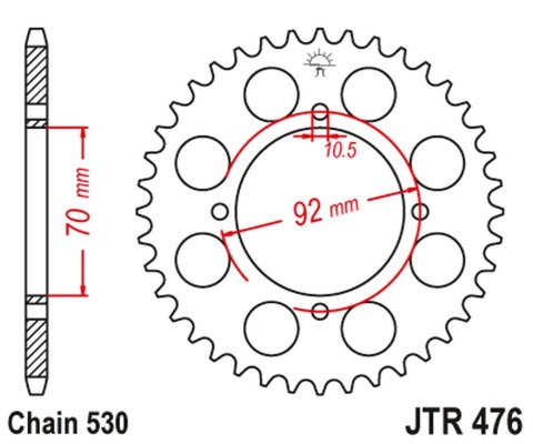 JT ZĘBATKA TYŁ 476 40 KAWASAKI GPZ 250 83-85 , Z 250/400/440/500/550 78-85