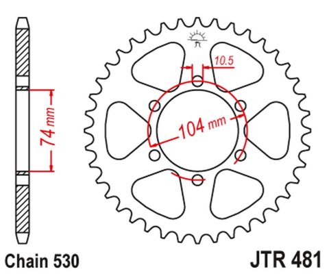 JT ZĘBATKA TYŁ 481 45 Z 400/550 80-83, Z 650 79, KH 500 72-75 48145JT 530
