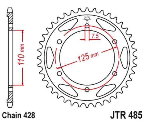 JT ZĘBATKA TYŁ 485 48 GILERA 125 KK/KZ 06-89, COUGAR 01 48548JT ŁAŃC.428