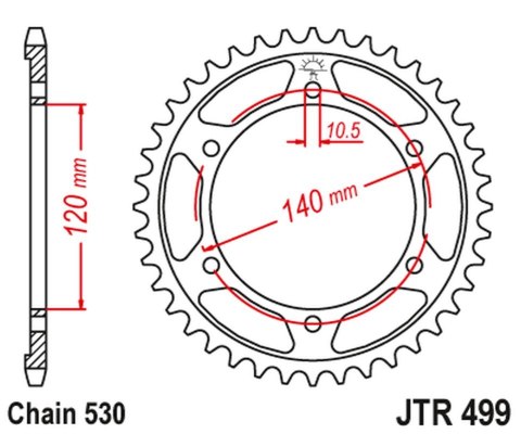 JT ZĘBATKA TYLNA 498 40 SUZUKI GSXR 1300 99-07