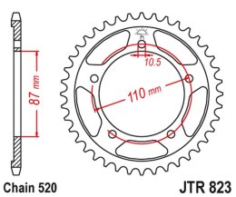 JT ZĘBATKA TYŁ 795 49 GSF 250 BANDIT 91-95, GSX 250 90-94 79549JT 520