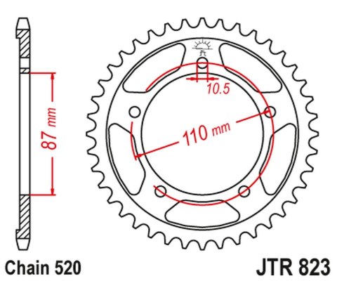 JT ZĘBATKA TYŁ 795 49 GSF 250 BANDIT 91-95, GSX 250 90-94 79549JT 520