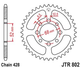 JT ZĘBATKA TYŁ 802 49 SUZUKI TS 90 72, GT 100 76, RM 80 80-81, RV 73-77, KA