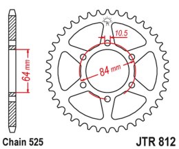 JT ZĘBATKA TYLNA 812 41 SUZUKI GT 250 73-77, TS 250 73-75 81241JT ŁAŃC. 525
