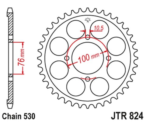 JT ZĘBATKA TYLNA 817 46 SUZUKI GSX 600F '85-88 (81746JT) (ŁAŃC. 530)