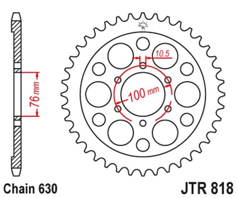 JT ZĘBATKA TYLNA 818 40 SUZUKI GS 750 '80-81 (81840JT) (ŁAŃC. 630)