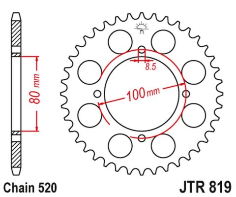 JT ZĘBATKA TYŁ 819 37 RG 250 83-84 81937JT Ł 520