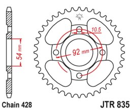 JT ZĘBATKA TYŁ 843 47 TZR 50 KONWERSJA 84347JT 428